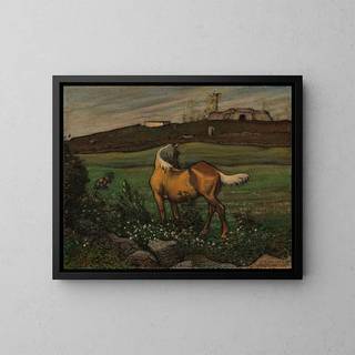 Cavallo giallo - Nils Kreuger — quadro incorniciato alla parete