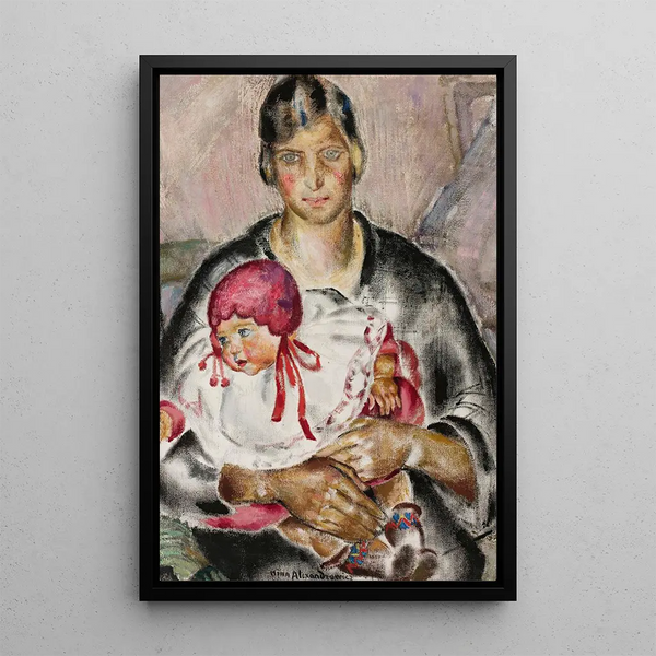 Mère avec un enfant - Nina Aleksandrowicz — quadro incorniciato alla parete