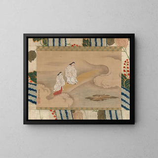 Il dio Izanagi e la dea Izanami - Nishikawa Sukenobu — quadro incorniciato alla parete