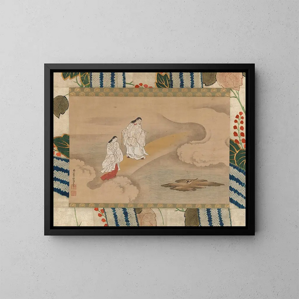 Il dio Izanagi e la dea Izanami - Nishikawa Sukenobu — quadro incorniciato alla parete