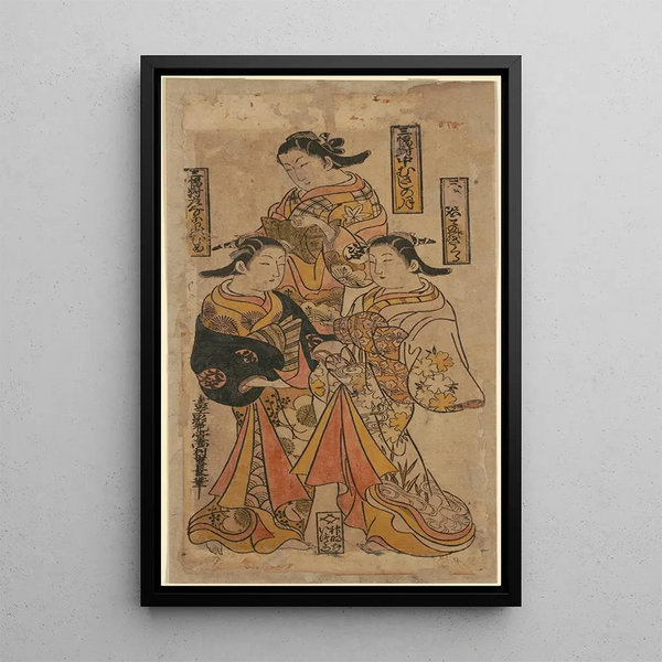 Trois beautés de l'époque - Nishimura Shigenaga — quadro incorniciato alla parete