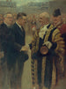 Sir George Broadbridge sindaco di Londra stringe la mano a M. Raymond Laurent presidente del Consiglio comunale - Noël Dorville — vista dell’opera