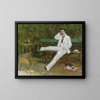 Nel giardino - Norbert Goeneutte — quadro incorniciato alla parete