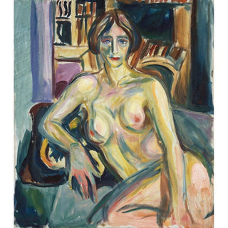 Nude, Sitting on the Couch - Edvard Munch | Reproduction Tableau Décoration murale affiche copie