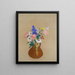 Bouquet di fiori in un vaso di argilla marrone - Odilon Redon — quadro incorniciato alla parete