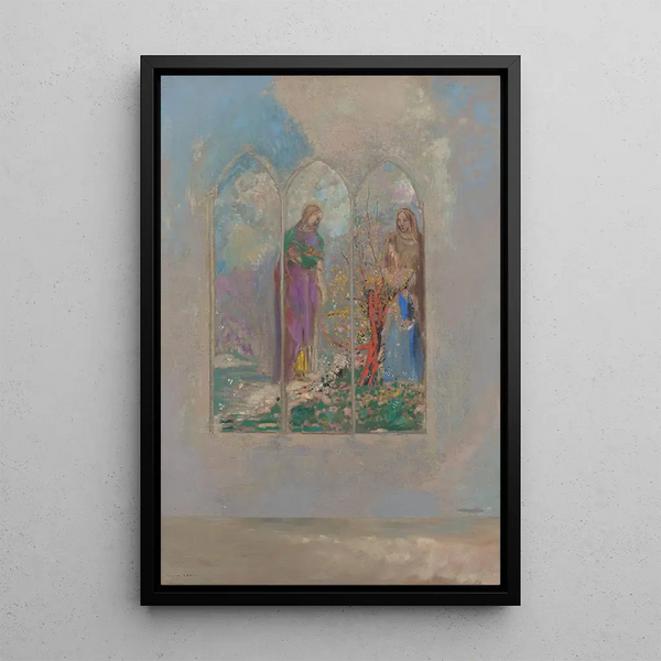 Dévotion près d'un buisson rouge - Odilon Redon — quadro incorniciato alla parete