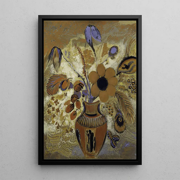 Vase étrusque avec fleurs - Odilon Redon | Reproduction — quadro incorniciato alla parete