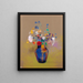 Fiori su sfondo grigio - Odilon Redon — quadro incorniciato alla parete