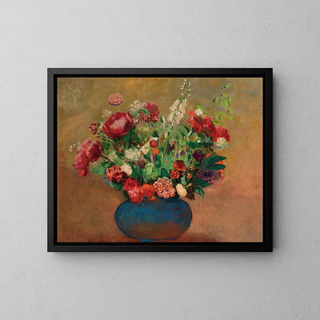 Odilon Redon - Pavots Et Oeillets De Pote Dans Un Vase Bleu.webp