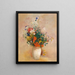 Vaso di fiori su sfondo rosa - Odilon Redon — quadro incorniciato alla parete