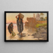 Vista di due portatori d'acqua vicino a una moschea - Odoardo Toscani — quadro incorniciato alla parete