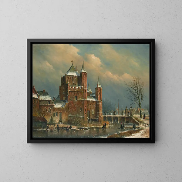 La porta di Amsterdam a Haarlem - Oene Romkes de Jongh — quadro incorniciato alla parete