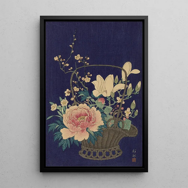 Panier de fleurs en bambou - Ohara Koson — quadro incorniciato alla parete
