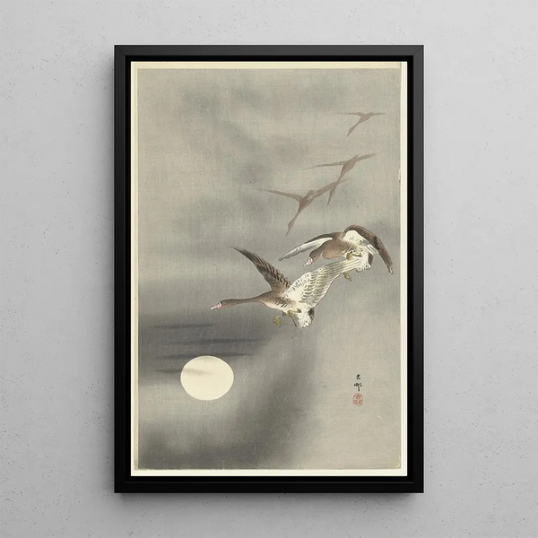 Oies en vol - Ohara Koson — quadro incorniciato alla parete