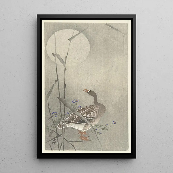 Oie à la pleine lune - Ohara Koson — quadro incorniciato alla parete