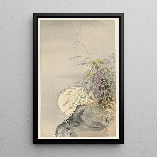 Herbes à la pleine lune - Ohara Koson — quadro incorniciato alla parete