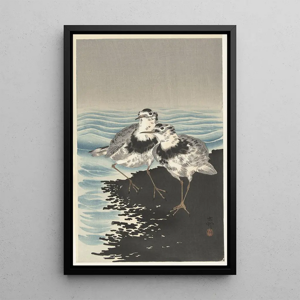 Bécasseaux maubèches - Ohara Koson — quadro incorniciato alla parete