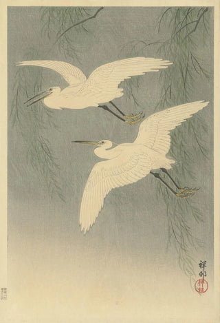 Ohara Koson - Little Egrets in flight.webp
