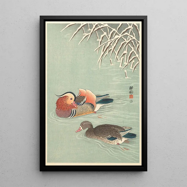 Canards mandarins - Ohara Koson — quadro incorniciato alla parete