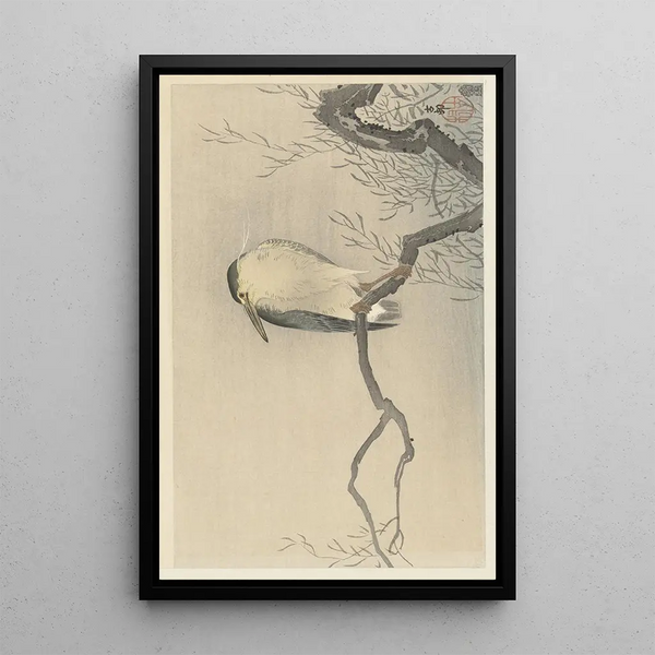 Canard sur branche fantaisiste - Ohara Koson — quadro incorniciato alla parete