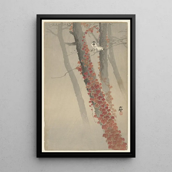 Lierre rouge - Ohara Koson — quadro incorniciato alla parete