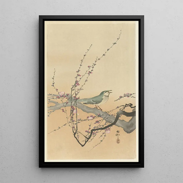 Oiseau chanteur et fleur de prunier - Ohara Koson — quadro incorniciato alla parete