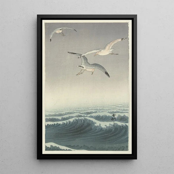 Trois mouettes - Ohara Koson — quadro incorniciato alla parete