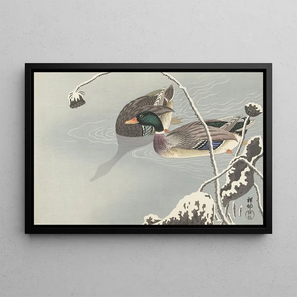 Ohara Koson - Two Mallards near a SnowCovered Lotus.webp