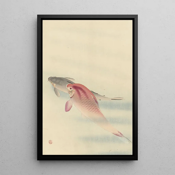 Due carpe - Ohara Koson — quadro incorniciato alla parete