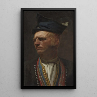 Olaf Isaachsen - Portrait of a Farmer from Setesdal Study for Fight in an old Farm House.webp