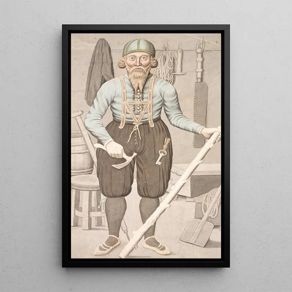 Un fermier islandese in abito antico - Olavius — quadro incorniciato alla parete