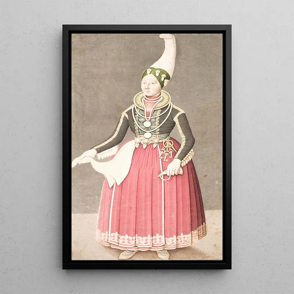 Femme en costume de fermière islandaise - Olavius — quadro incorniciato alla parete