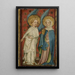 L'Ange et Marie-Madeleine au sépulcre - Maître ancien des portes de garde-robe d'Aix-la-Chapelle — quadro incorniciato alla parete