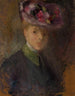 Ritratto di una donna con cappello e fiori - Olga Boznańska — vista dell’opera