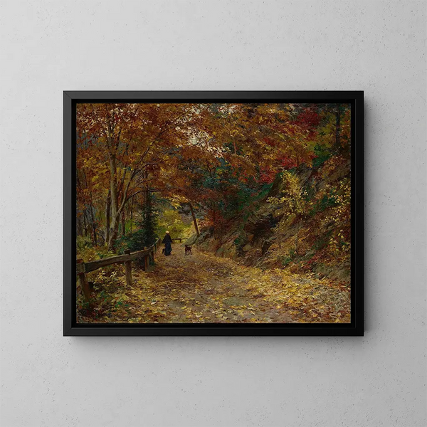 Foglie cadenti - Olga Wisinger-Florian — quadro incorniciato alla parete