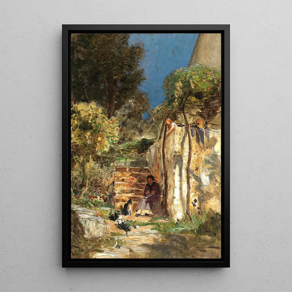 Chatons jouant dans un paysage méridional - Olga Wisinger-Florian — quadro incorniciato alla parete