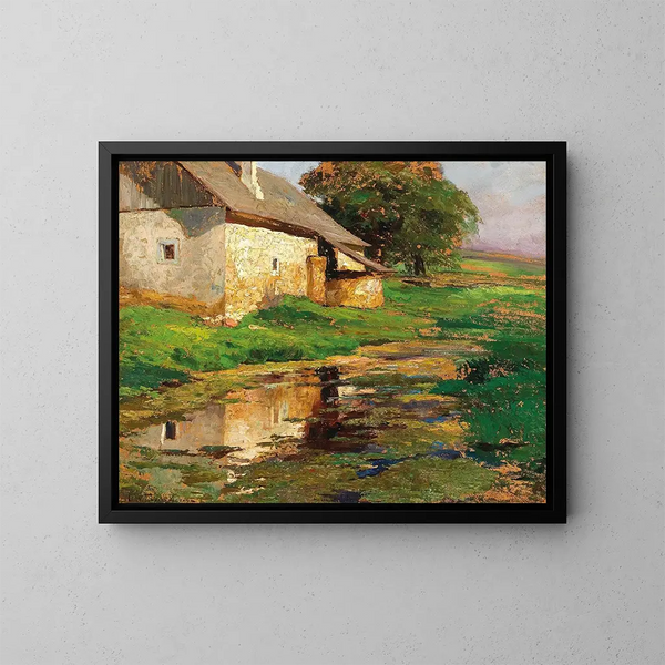 L'étang derrière la maison - Olga Wisinger-Florian — quadro incorniciato alla parete