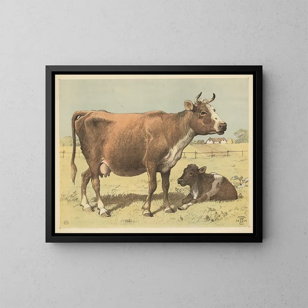 Vache - Oluf August Hermansen — quadro incorniciato alla parete