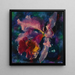 Orchidea su sfondo blu - Augusto Giacometti — quadro incorniciato alla parete