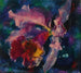 Orchidea su sfondo blu - Augusto Giacometti — vista dell’opera
