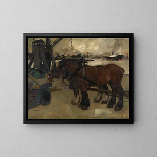 al porto - Oscar Verpoorten — quadro incorniciato alla parete