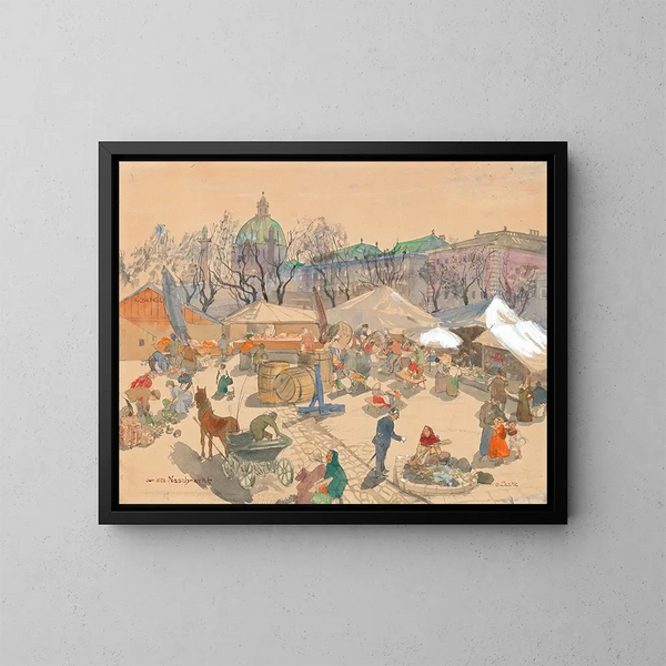 Le vieux Naschmarkt de Vienne - Oskar Laske — quadro incorniciato alla parete