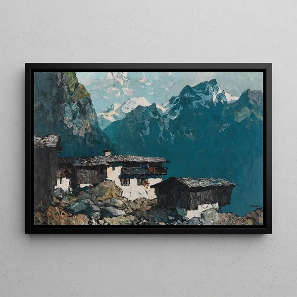 Casa di contadino di montagna - Oskar Mulley — quadro incorniciato alla parete