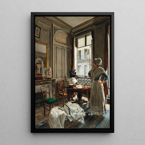 Napoléon et une femme de chambre - Oskar Rex — quadro incorniciato alla parete