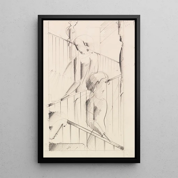 Scène d'escalier - Oskar Schlemmer — quadro incorniciato alla parete