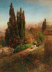 Vue du jardin de la Villa d'Este à Tivoli près de Rome - Oswald Achenbach — vista dell’opera