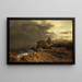 Tempesta che si allontana dalla costa italiana - Oswald Achenbach — quadro incorniciato alla parete