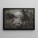 Un paesaggio boschivo romantico al chiaro di luna - Oswald Achenbach — quadro incorniciato alla parete