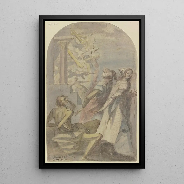 Job dans le malheur - Oswald Schauer — quadro incorniciato alla parete