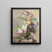 Bouquet di fiori in un vaso su un tavolo in marmo - Oswald Wijnen — quadro incorniciato alla parete